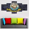 Military Wall Canvas 5 Panel Art Flag of Naval Forces US Paintings Modern Pictures Artwork Home Decor for Living Room Framed Gallery-wrapped Stretched Ready to Hang Posters and Prints(50''Wx24''H) view 1