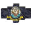 Military Wall Canvas 5 Panel Art Flag of Naval Forces US Paintings Modern Pictures Artwork Home Decor for Living Room Framed Gallery-wrapped Stretched Ready to Hang Posters and Prints(50''Wx24''H) view 3