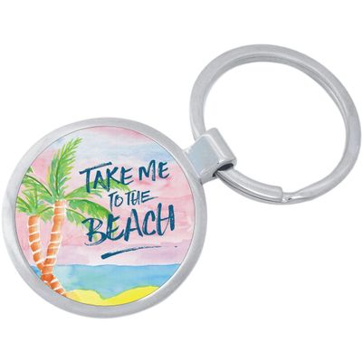 NewCharms Take Me to the Beach Keychain Featuring Loop for Keys or Backpack