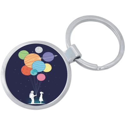 NewCharms Astronaut Planet Bouquet Keychain Featuring Loop for Keys or Backpack