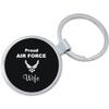 NewCharms Proud Air Force Wife Keychain Featuring Loop for Keys or Backpack view 1