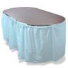 14' Light Blue Reusable Plastic Table Skirt, Extends 20'+ view 1