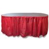 14' Light Blue Reusable Plastic Table Skirt, Extends 20'+ view 2