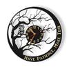 monastar Owl on Tree Branch Wall Clock -Select Size, Personalized- Wood Big in Forest Nocturnal Birds of Prey Kids Room Animal Playroom Ornithologist Birdman Wooden Wall Art Dcor view 3