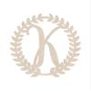 12" Roman Wreath Unfinished Wood Initial Monogram Letter K (Sizes 12"-28") view 1