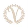 18" Roman Wreath Unfinished Wood Initial Monogram Letter V (Sizes 12"-28") view 1