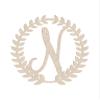 16" Roman Wreath Unfinished Wood Initial Monogram Letter N (Sizes 12"-28") view 1