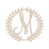 16" Roman Wreath Unfinished Wood Initial Monogram Letter M (Sizes 12"-28") view 1