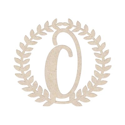 28" Roman Wreath Unfinished Wood Initial Monogram Letter O (Sizes 12"-28")