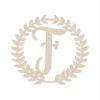 12" Roman Wreath Unfinished Wood Initial Monogram Letter F (Sizes 12"-28") view 1