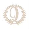 16" Roman Wreath Unfinished Wood Initial Monogram Letter Q (Sizes 12"-28") view 1