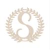 12" Roman Wreath Unfinished Wood Initial Monogram Letter S (Sizes 12"-28") view 1