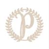 18" Roman Wreath Unfinished Wood Initial Monogram Letter P (Sizes 12"-28") view 1