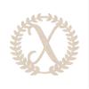 12" Roman Wreath Unfinished Wood Initial Monogram Letter X (Sizes 12"-28") view 1