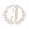 12" Roman Wreath Unfinished Wood Initial Monogram Letter I (Sizes 12"-28") view 1