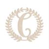 12" Roman Wreath Unfinished Wood Initial Monogram Letter C (Sizes 12"-28") view 1