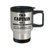 Art by Chelsydale Captain Gifts Funny Travel Mug - Not A Miracle Worker Insulated Stainless Steel Coffee Tumbler - Cute Gag for Chief Officer Commander Ship Boat Pilot view 2