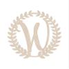 24" Roman Wreath Unfinished Wood Initial Monogram Letter W (Sizes 12"-28") view 1