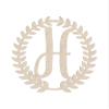 18" Roman Wreath Unfinished Wood Initial Monogram Letter H (Sizes 12"-28") view 1