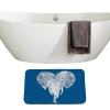Amagical Elephants Pattern 3 Piece Bathroom Mat Set Shower Curtain Set Blue and White Bath Mat Contour Mat Fabric Shower Curtian 12 Hooks view 4