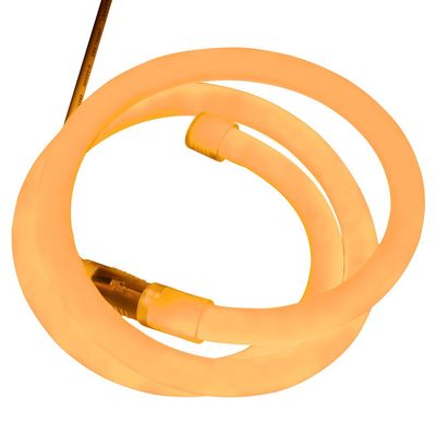 XUNATA 66ft LED Neon Rope Light, DC 12V 2835 Round Tube Flexible 360 Degree LED Neon Strip Lights, 2400 Units LED Waterproof Neon Rope Light for Decoration(Yellow)