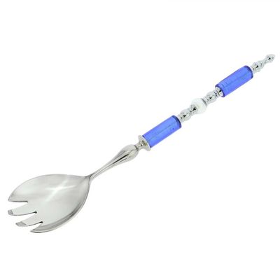 Glass Of Venice Italian Murano Glass Salad Fork - Silver Blue