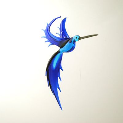 WGK Glass Art 36-210 Blue Humming Bird - Blue
