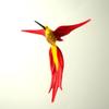 WGK Glass Art 36-224 Red Aventurine Hummingbird44; Yellow & Red view 1