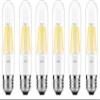 6PACK LED Filament Bulb Tubular Light Bulb T10 6W, E26 Base, Clear Warm White 2700K, LED Edison Bulb 50W Equivalent, 110-120VAC, Dimmable (6) view 1