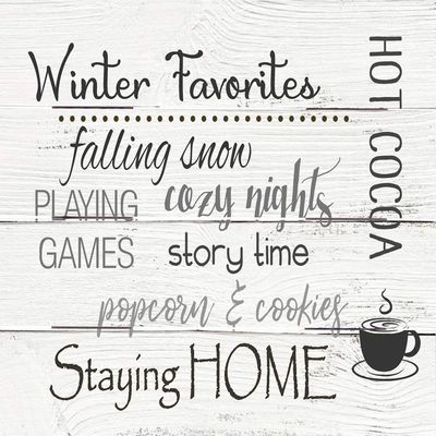 Rustic Pallet Art Winter Favorites Wooden Wall Hanging, 9"X12" Decorative Plaque