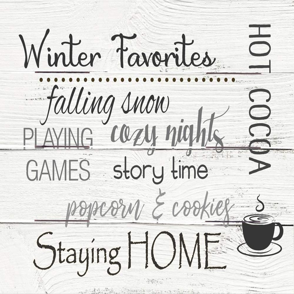 Rustic Pallet Art Winter Favorites Wooden Wall Hanging, 9"X12" Decorative Plaque