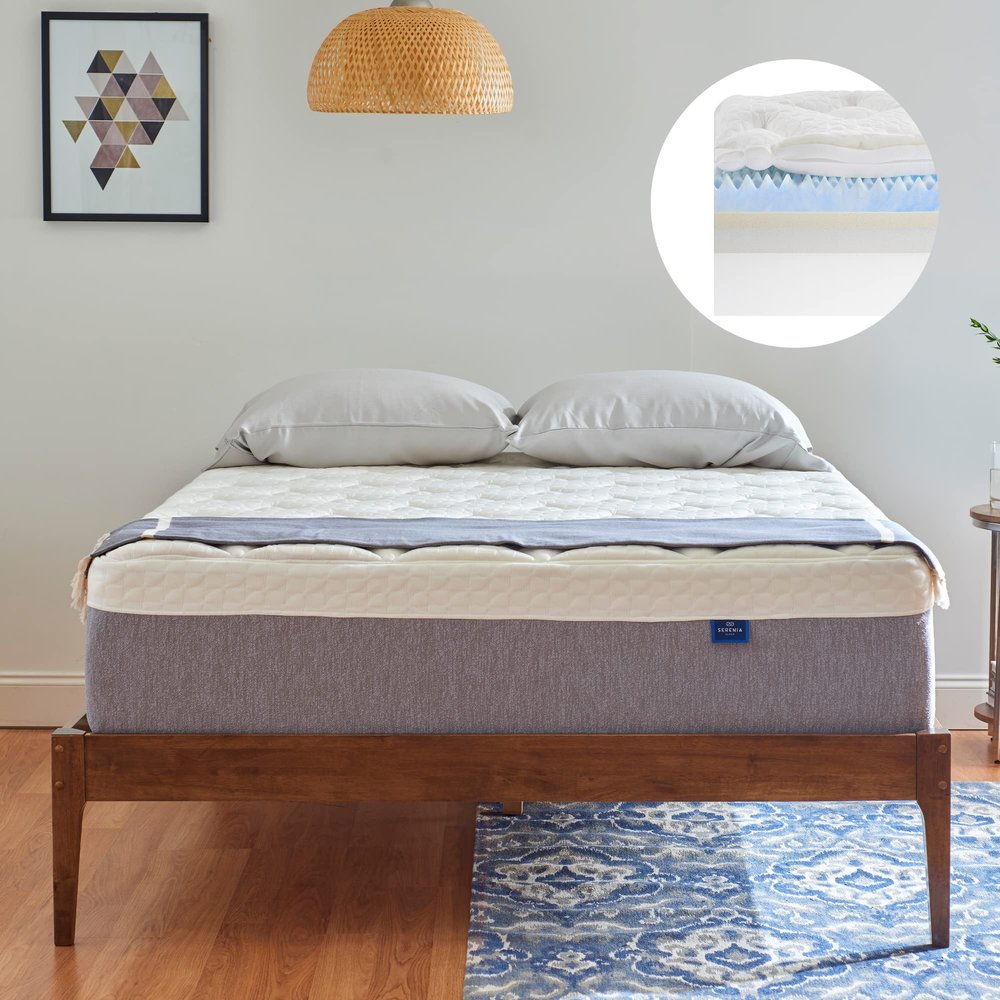 Serenia Sleep Cooling Mattress Cal King Size, 14-Inch Quilted Plush Bed Mattress - Gel-Infused, Deep Pocket, Extra Thick, & Firm Memory Foam Mattress with Breathable Cover for a Comfortable Sleep