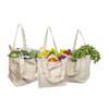 Best Canvas Grocery Shopping Bags - Reusable Grocery Tote Bags with Bottle Sleeves - 100% Cotton, Extremely Sturdy, Double Stitched, Foldable, Washable Cotton Grocery Tote Bags (3 Bags) view 1