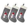 BambooMN 18" Classic Embroidered Sequined Animal Christmas Stocking - Cat - 3 Units view 1