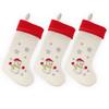 BambooMN 18" Classic Embroidered Sequined Christmas Stocking - Snowman - 3 Units view 1