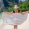 Arkwright California Cabana Stripe Beach Towel - Pack of 4, Large Soft Quick Dry 100% Cotton Terry Towels Set for Pool, Swim, and Hot Tub, Oversized 30 x 70 in, Beige view 4