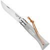 Opinel Colorama No.06 Folding Pocket Knife, Painted Wood Handles, Leather Lanyard (Cloud) view 1