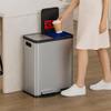 iTouchless 60 Liter / 16 Gallon Dual Compartment Kitchen Trash Can & Recycling Bin, Odor Filter, Soft-Close, Hands-Free Step Pedals, 2x 8-Gal Color-Coded Buckets, Smudge-Resistant Stainless Steel view 2