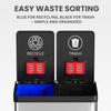 iTouchless 60 Liter / 16 Gallon Dual Compartment Kitchen Trash Can & Recycling Bin, Odor Filter, Soft-Close, Hands-Free Step Pedals, 2x 8-Gal Color-Coded Buckets, Smudge-Resistant Stainless Steel view 4