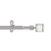 Crystal Square Decorative Telescopic Metal Curtain Rod with Modern Crystal & Metal Finials - Adjustable Size: 28" to 48" view 1