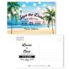 Custom - Beach Wedding Save the Date Invitation Postcard - Set of 25, Personalized Wedding Invitation, Hawaiian Wedding, Vintage Beach Theme view 1