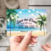 Custom - Beach Wedding Save the Date Invitation Postcard - Set of 25, Personalized Wedding Invitation, Hawaiian Wedding, Vintage Beach Theme view 2