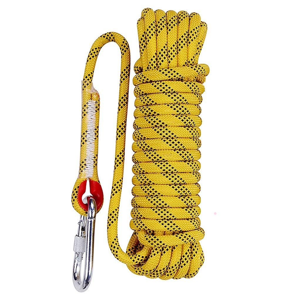 Aoneky Outdoor 10mm 164ft Static Utility Rope, Heavy Duty Polyester Rope for Pulling, Rigging, Tree Work & Hunting, Gym Fitness, 2000LB Tensile Strength, Yellow