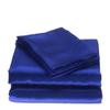 Bedify Bedding 100% Pure Silk Satin 7 Pcs Set of Duvet, 15 Inches Deep Pocket Fitted Sheet and Flat Sheet with Pillowcases Wrinkle Free Fade Resistant Soft Bed Sheets (Royal Blue, California Queen) view 1