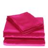 Bedify Bedding 100% Pure Silk Satin 7 Pcs Set of Duvet, 15 Inches Deep Pocket Fitted Sheet and Flat Sheet with Pillowcases Wrinkle Free Fade Resistant Soft Bed Sheets (Hot Pink, California Queen) view 1