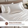 Bedify Bedding 100% Pure Silk Satin 7 Pcs Set of Duvet, 15 Inches Deep Pocket Fitted Sheet and Flat Sheet with Pillowcases Wrinkle Free Fade Resistant Soft Bed Sheets (Lilac, California Queen) view 3