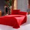 Bedify Bedding 100% Pure Silk Satin 7 Pcs Set of Duvet, 15 Inches Deep Pocket Fitted Sheet and Flat Sheet with Pillowcases Wrinkle Free Fade Resistant Soft Bed Sheets (Blood Red, California Queen) view 1