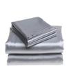 Bedify Bedding 100% Pure Silk Satin 7 Pcs Set of Duvet, 15 Inches Deep Pocket Fitted Sheet and Flat Sheet with Pillowcases Wrinkle Free Fade Resistant Soft Bed Sheets (Silver Grey, California Queen) view 1