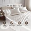 Bedify Bedding 100% Pure Silk Satin 7 Pcs Set of Duvet, 15 Inches Deep Pocket Fitted Sheet and Flat Sheet with Pillowcases Wrinkle Free Fade Resistant Soft Bed Sheets (Purple, California Queen) view 2