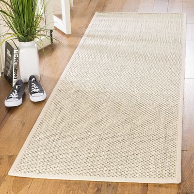 SAFAVIEH Natural Fiber Collection Runner Rug - 2'6" x 10', Black & Ivory, Border Sisal Design, Easy Care, Ideal for High Traffic Areas in Living Room, Bedroom (NF150B)